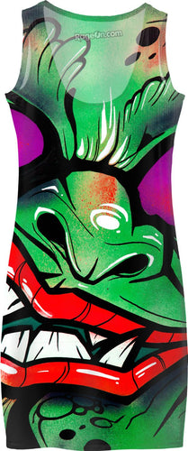 green graffiti gremlin dress - Store.ml