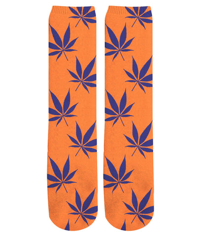 Orange Weed Knee-High Socks - Store.ml