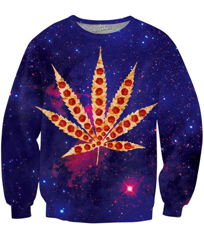 Weed Pizza Galaxy Crewneck Sweatshirt - Store.ml
