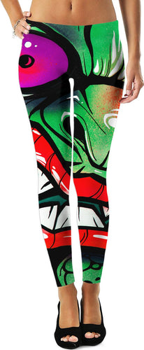 green graffiti gremlin leggings - Store.ml