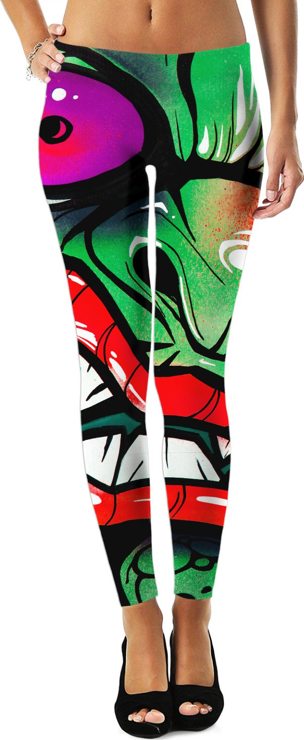 green graffiti gremlin leggings - Store.ml